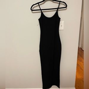 MESHKI Alexis Ribbed Cami dress - size small - black - midi